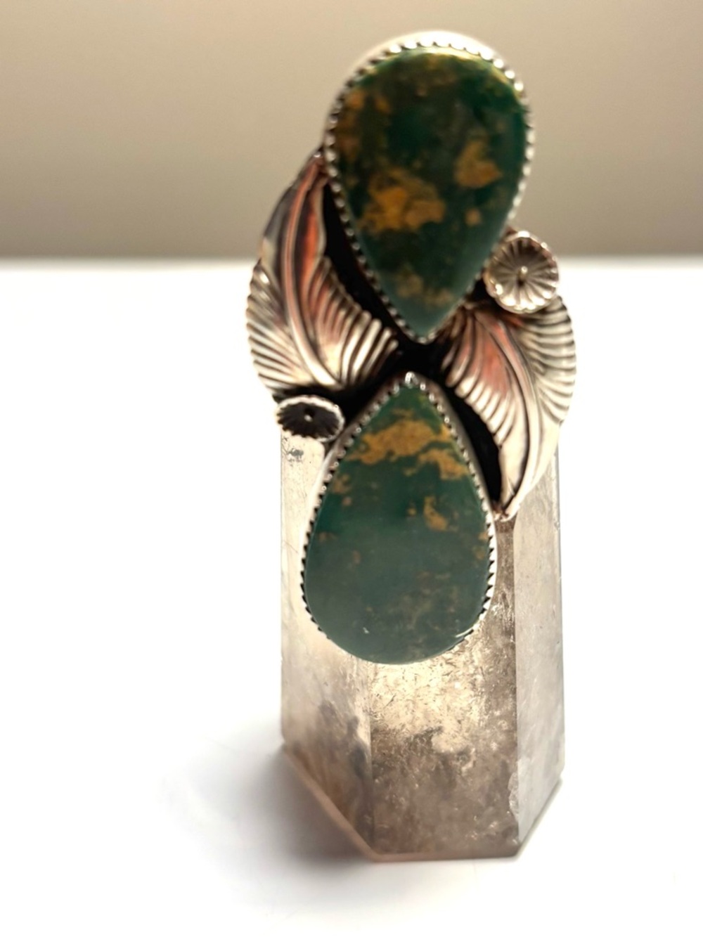 Green Turquoise and Sterling Silver Ring
